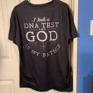 Men’s “I Took a DNA TEST AND GOD IS MY FATHER”  Polyester T-Shirt Size L